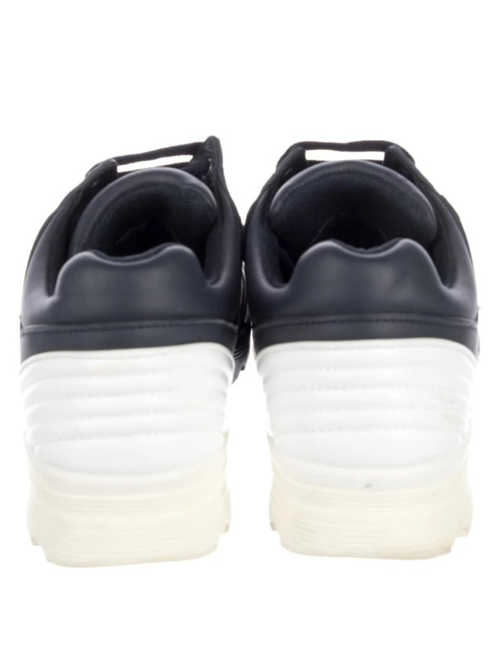 Chanel  Interlocking CC Logo Black White Leather Athletic Sneakers 38 - Picture 3 of 10